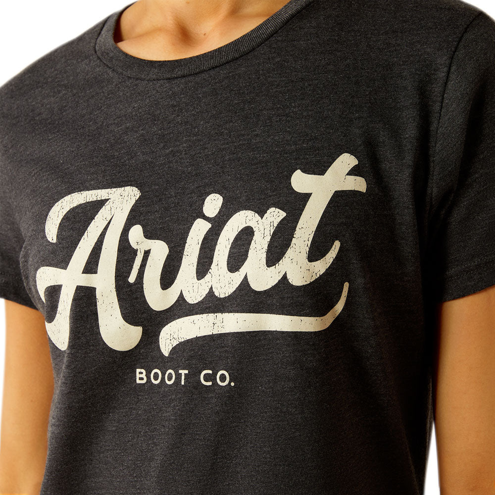 Ariat Women's Boot Script Tee Shirt- Charcoal Heather