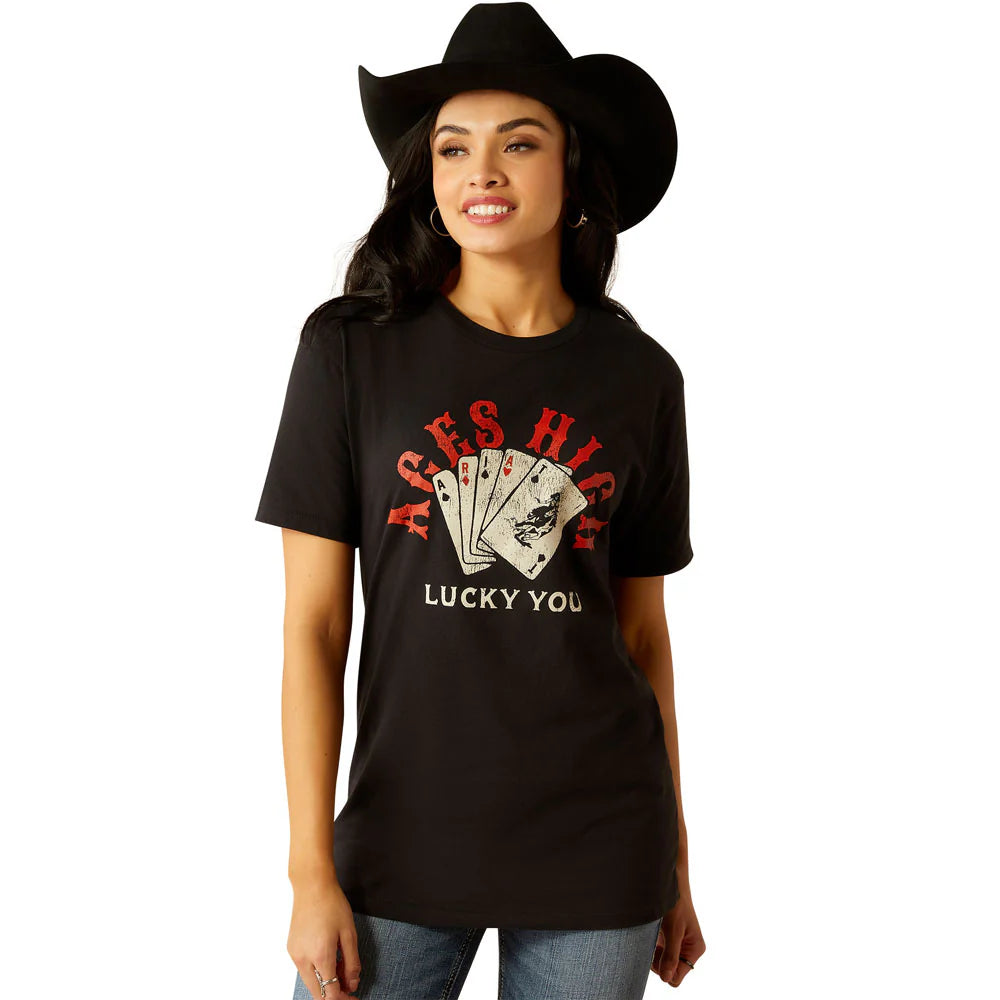 Ariat Women's Ace of Spades Short Sleeve Tee Shirt- Black