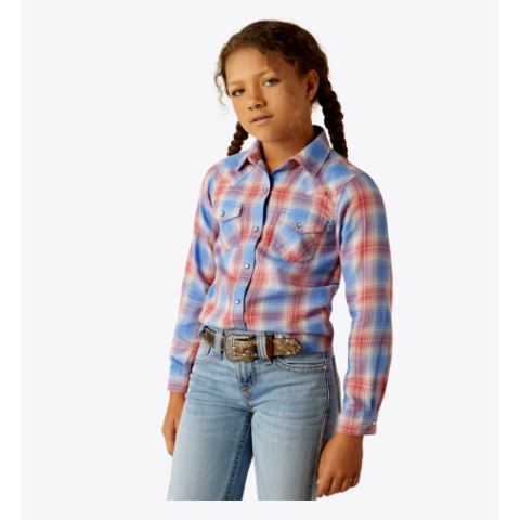 Ariat Girl's Sammy Snap Long Sleeve Shirt - Berry Plaid