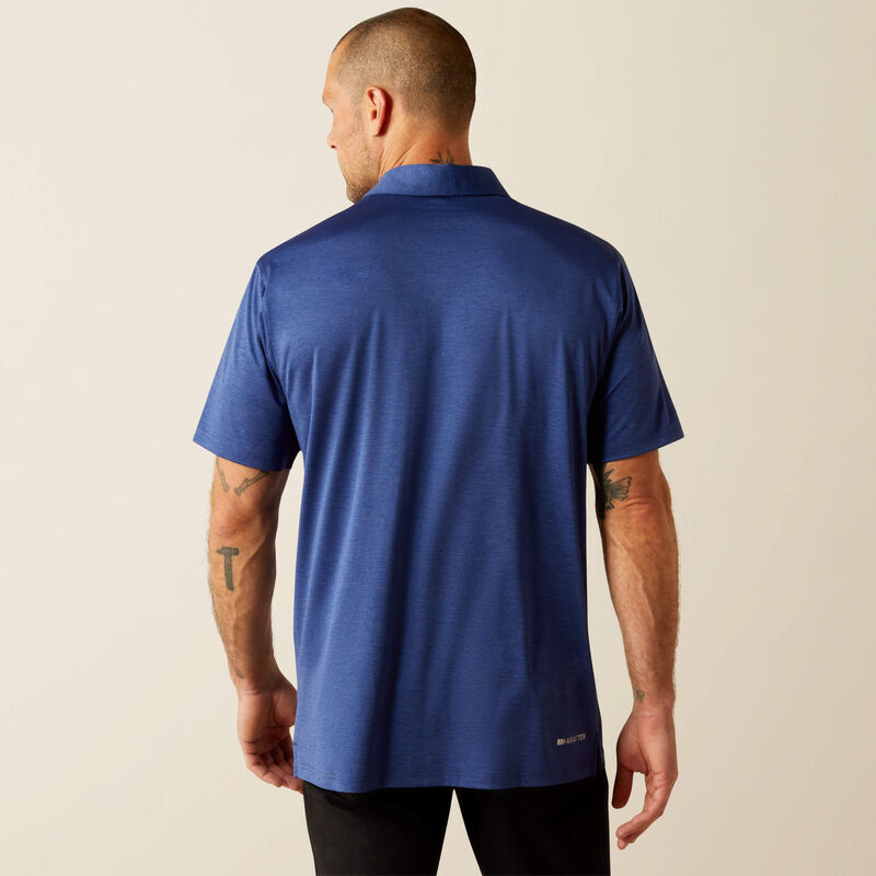 Ariat Men's Charger 2.0 Fitted Polo - Blue Depths