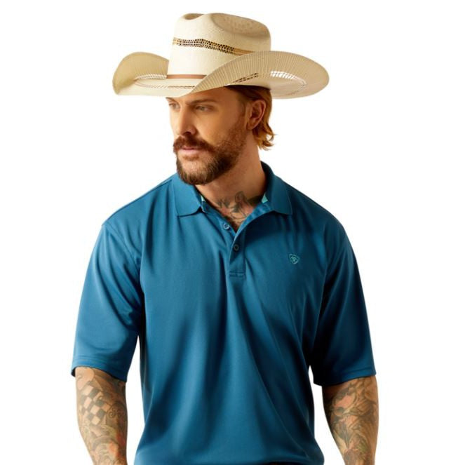 Ariat Men's TEK Polo SS - Blue Sapphire