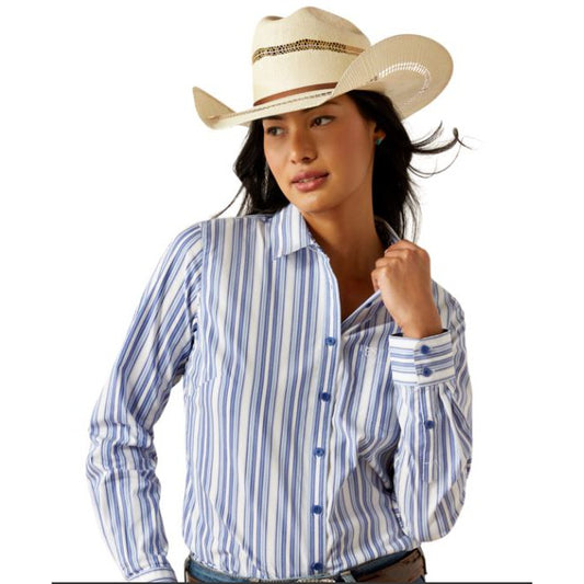 Ariat Women's Kirby Stretch Shirt - Cobalt Stripe