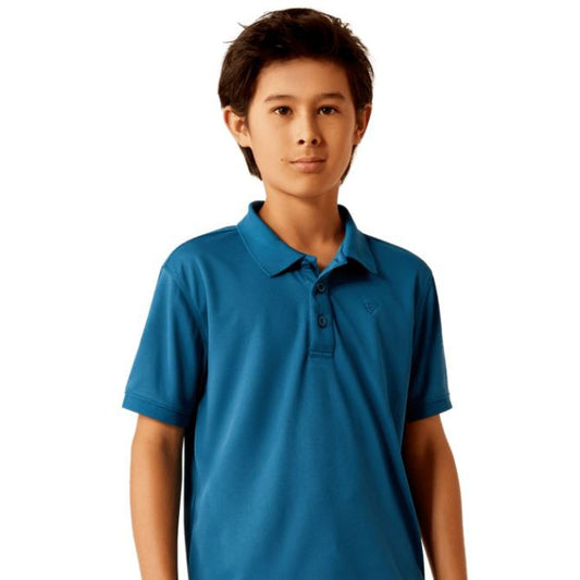 Ariat Boy's TEK SS Polo - Blue Sapphire