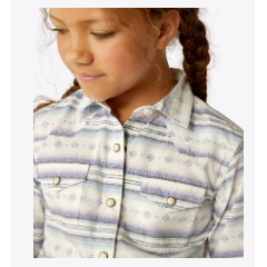 Ariat Girl's Alyssa Snap Long Sleeve Shirt - Geo Stream Serape