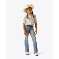 Ariat Girl's Alyssa Snap Long Sleeve Shirt - Geo Stream Serape