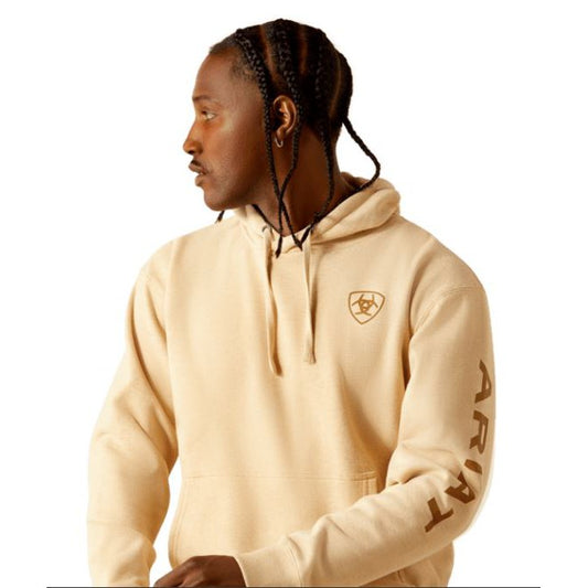 Ariat Men's Logo Hoodie - Tan Heather