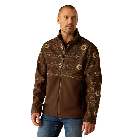 Ariat Men's Logan Southwest Print  Softshell Jacket- Banyan Bark