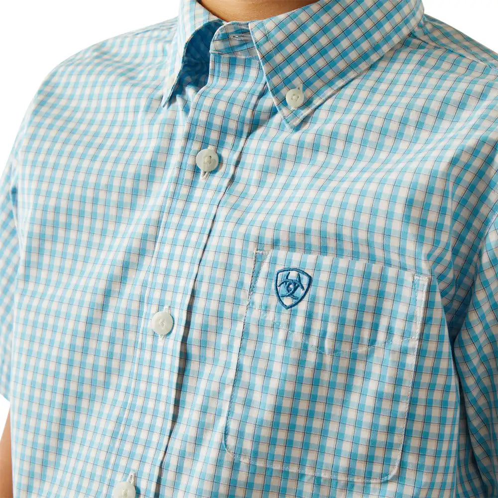 Ariat Boy's Pro Series Sloane Classic Fit Shirt - Light Blue