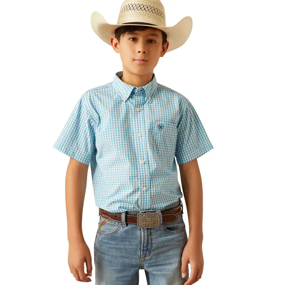 Ariat Boy's Pro Series Sloane Classic Fit Shirt - Light Blue