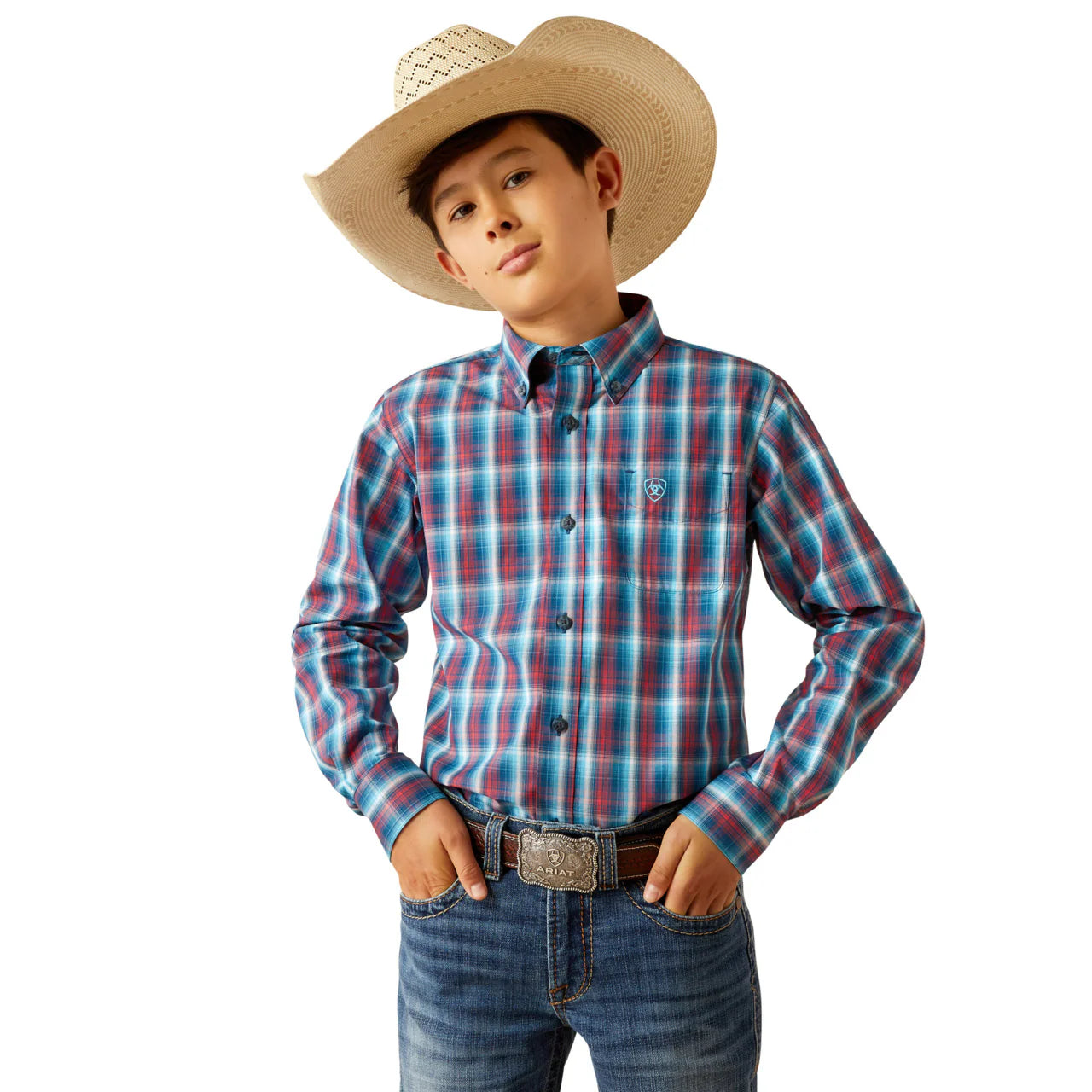 Ariat Boy's Pro Series Smith Classic Fit Shirt - Navy