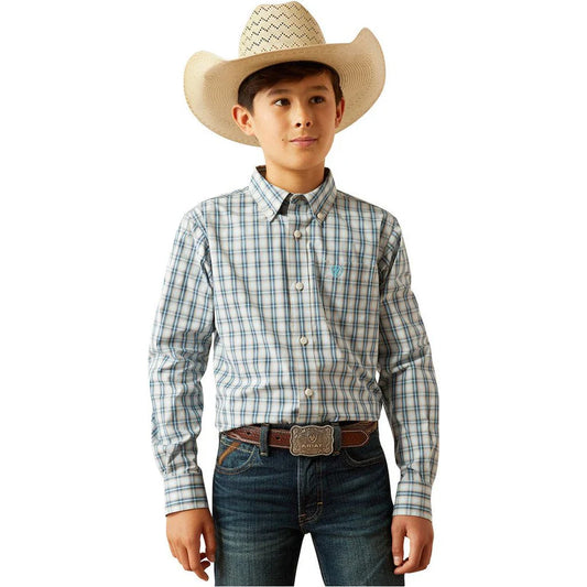 Ariat Boy's Pro Series Shelton Classic Fit Shirt - Khaki
