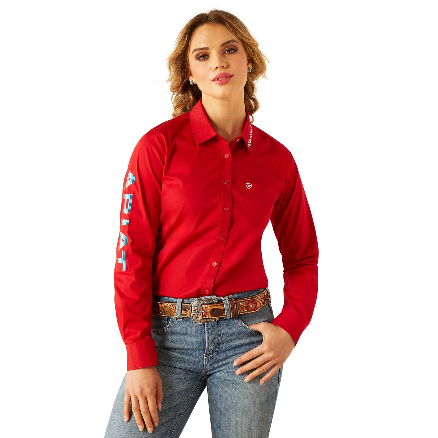 Ariat Women's Team Kirby Stretch Shirt - Equestrian Red