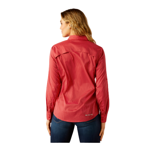 Ariat Women's VentTEK Long Sleeve Shirt - Equestrian Red Stripe