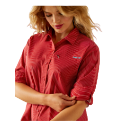 Ariat Women's VentTEK Long Sleeve Shirt - Equestrian Red Stripe