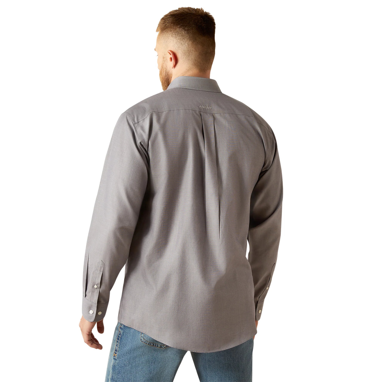 Ariat Men's Long Sleeve Wrinkle Free Solid Shirt - Grey