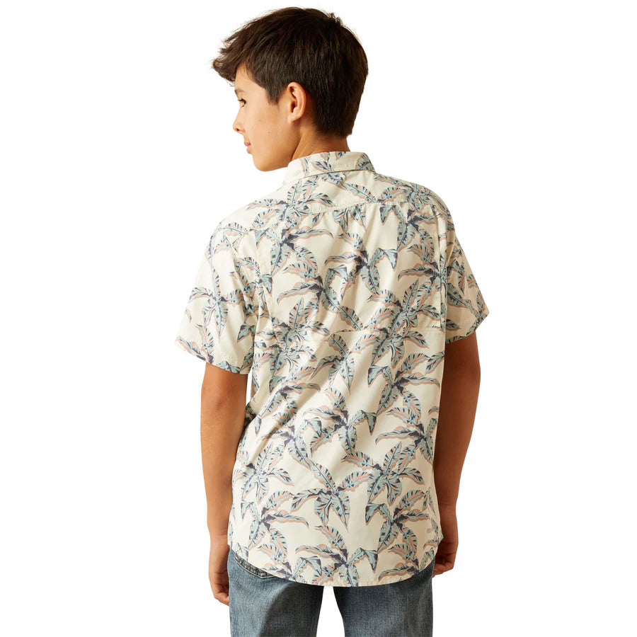 Ariat Boy's VentTEK Short Sleeve Outbound Classic Fit Shirt - Papyrus
