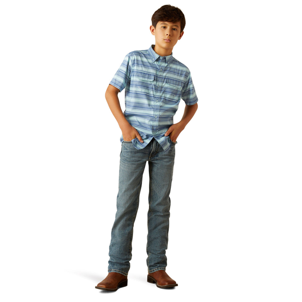 Ariat Boy's VentTEK Outbound Classic Fit Shirt - Blue Raven