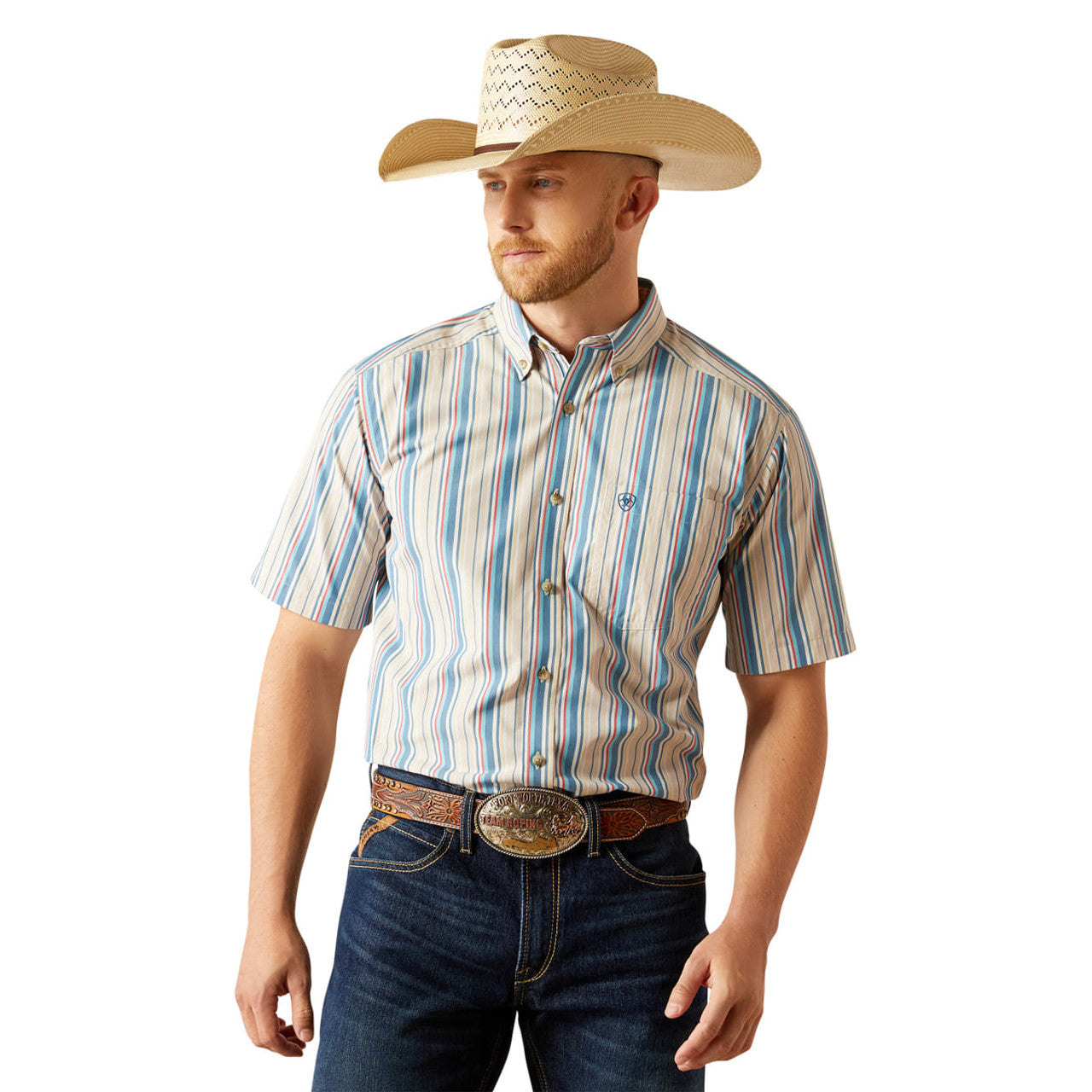 Ariat Men's Pro Series Shaun Short Sleeve Classic Fit Shirt - Khaki