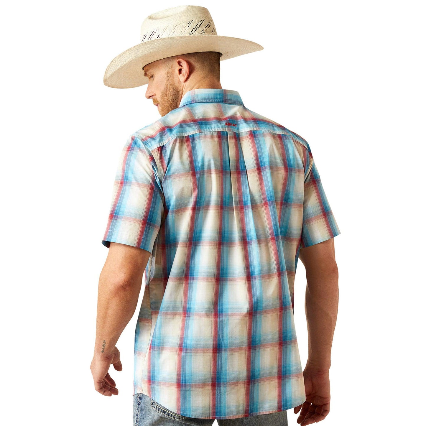 Ariat Men's Pro Series Sunny Short Sleeve Classic Fit Shirt - Blue