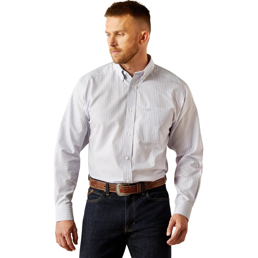 Ariat Men's Wrinkle Free Don Long Sleeve Classic Fit Shirt - Blue