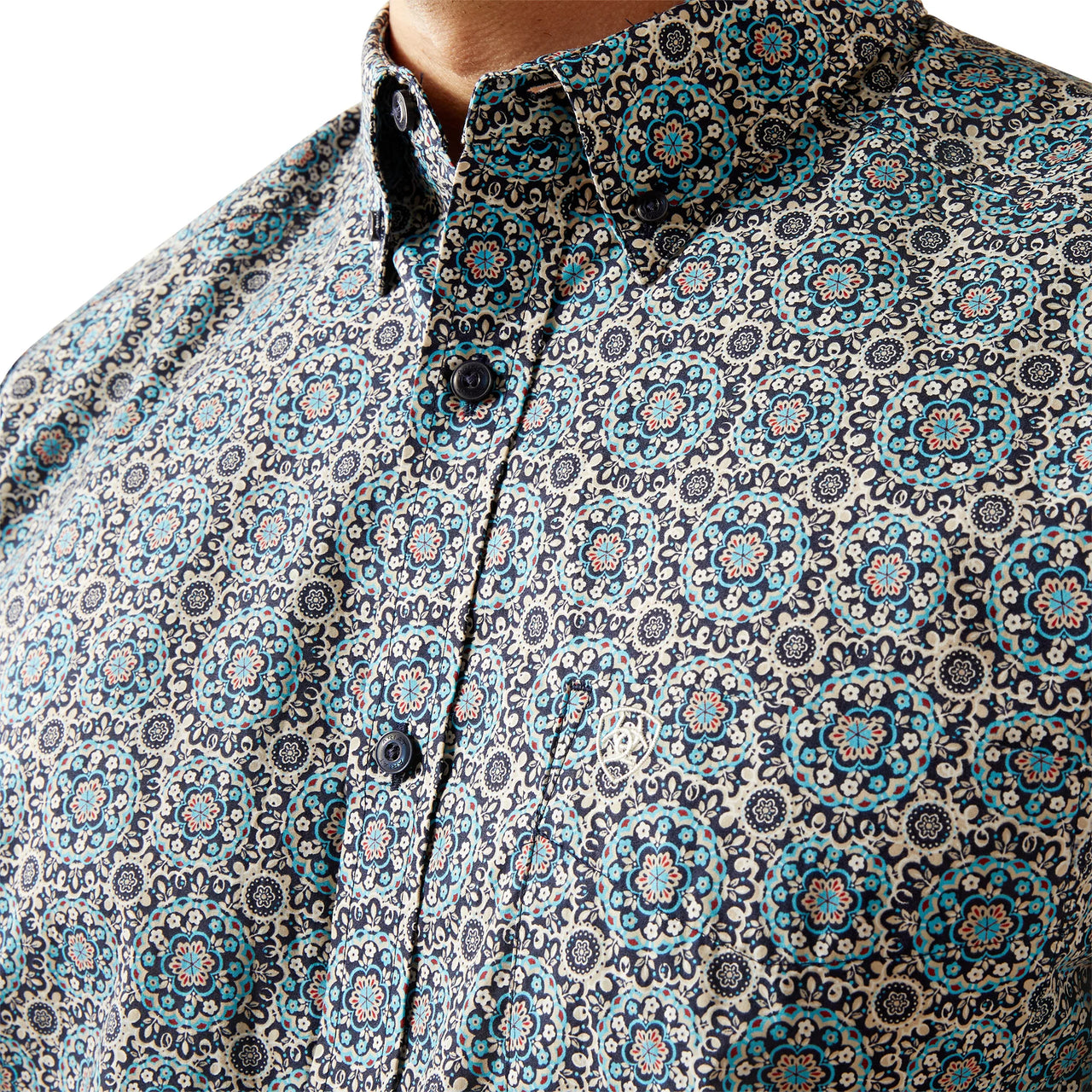 Ariat Men's Santiago Long Sleeve Classic Fit Shirt - Dark Teal