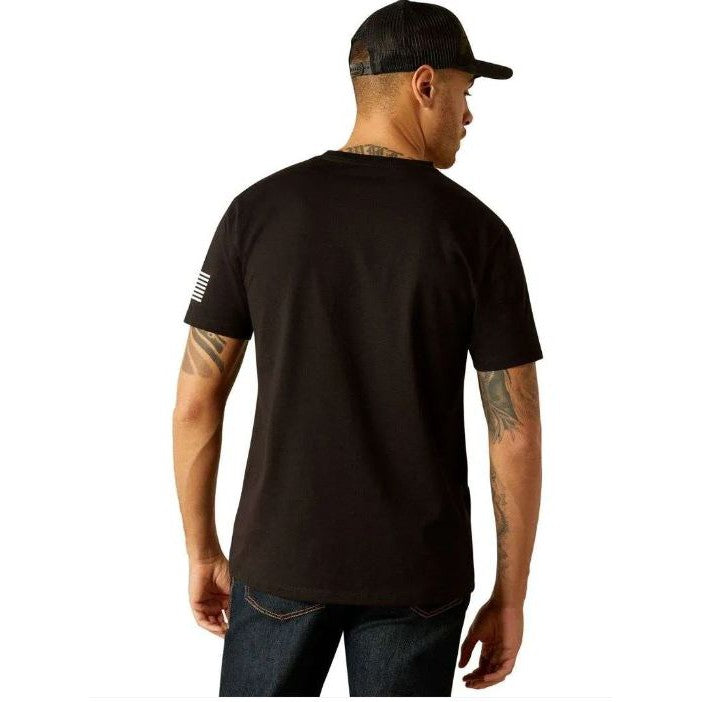 Ariat Men's  Shield Flag Short Sleeve Graphic Tee Shirt - Black