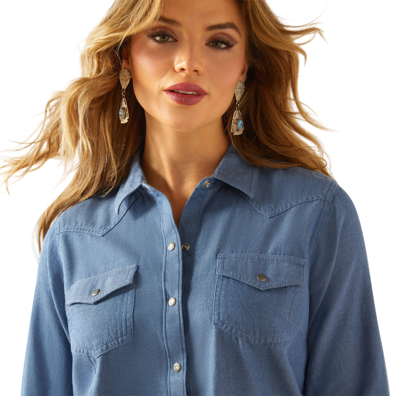 Ariat Women's Everyday Western Long Sleeve Shirt - Light Chambray