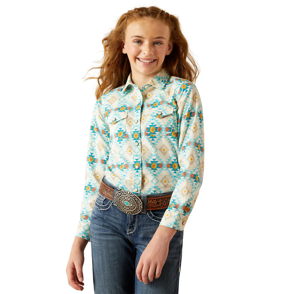 Ariat Girl's Remy Snap Long Sleeve Shirt - Cayo Print