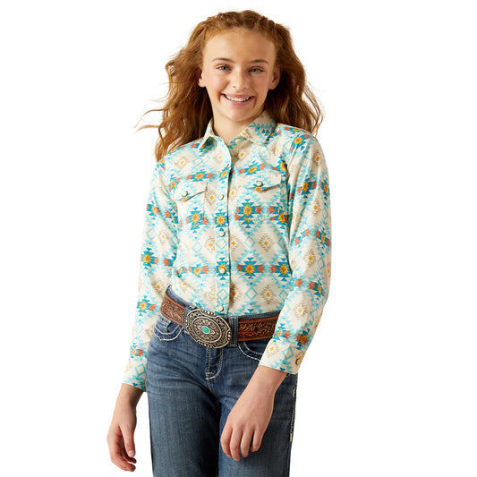 Ariat Girl's Remy Snap Long Sleeve Shirt - Cayo Print