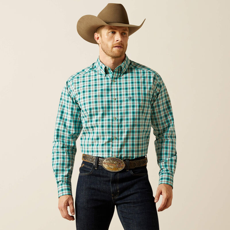 Ariat Men's Pro Series Brayden Classic Fit Long Sleeve Shirt - Teal