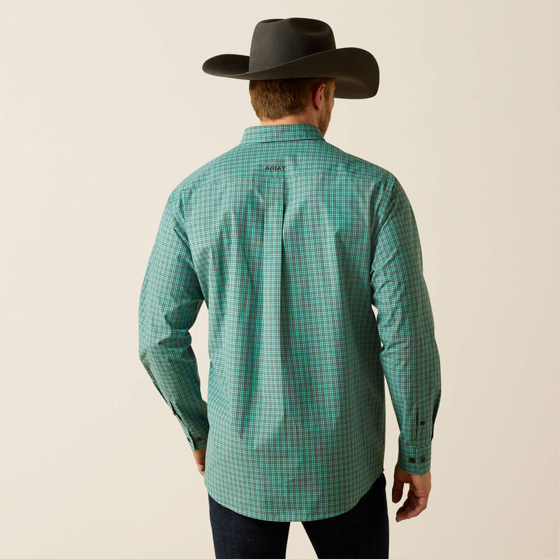 Ariat Men's Pro Series Brooks Classic Fit Long Sleeve Shirt - Aqua Blue