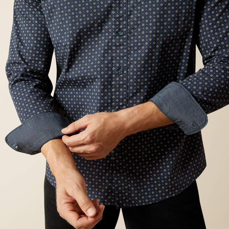 Ariat Men's Mylo Modern Long Sleeve Fit Shirt - Navy