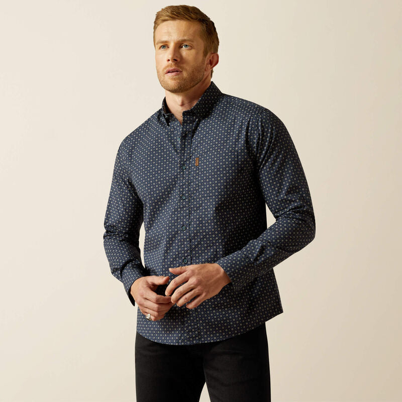 Ariat Men's Mylo Modern Long Sleeve Fit Shirt - Navy
