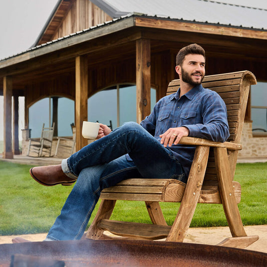 Ariat Men's Holland Retro Fit Long Sleeve Shirt - Navy