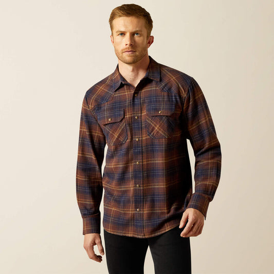 Ariat Men's Harleigh Retro Fit Long Sleeve Shirt - Dark Brown