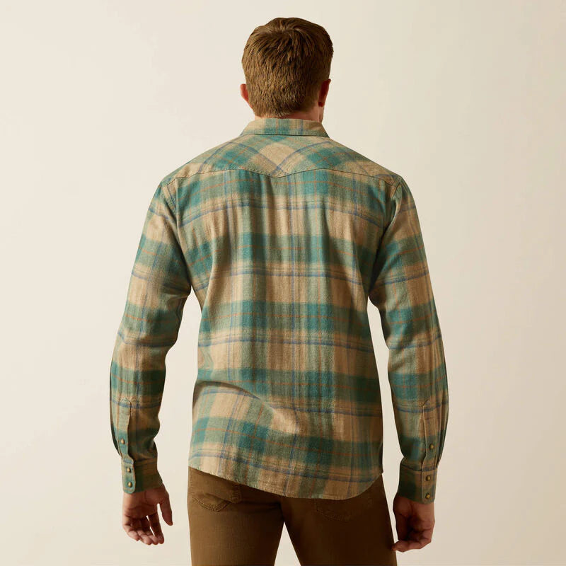 Ariat Men's Huxlee Retro Fit Long Sleeve Shirt - Teal