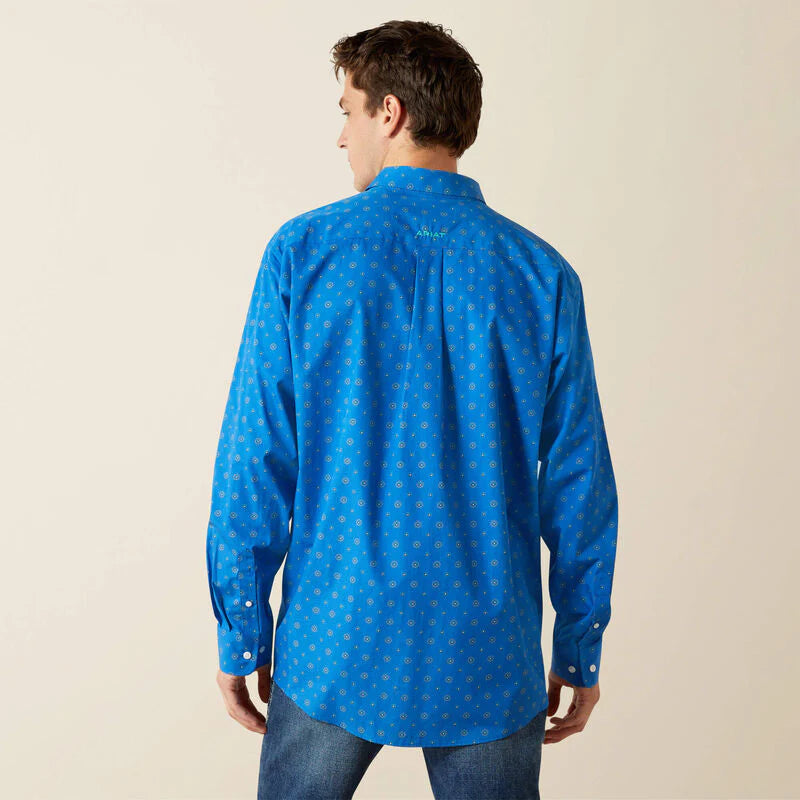 Ariat Men's Wrinkle Free Carter Classic Fit Long Sleeve Shirt - Blue