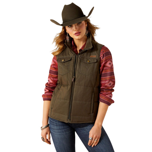 Ariat Women's CC Grizzly Quilted Vest - EARTH