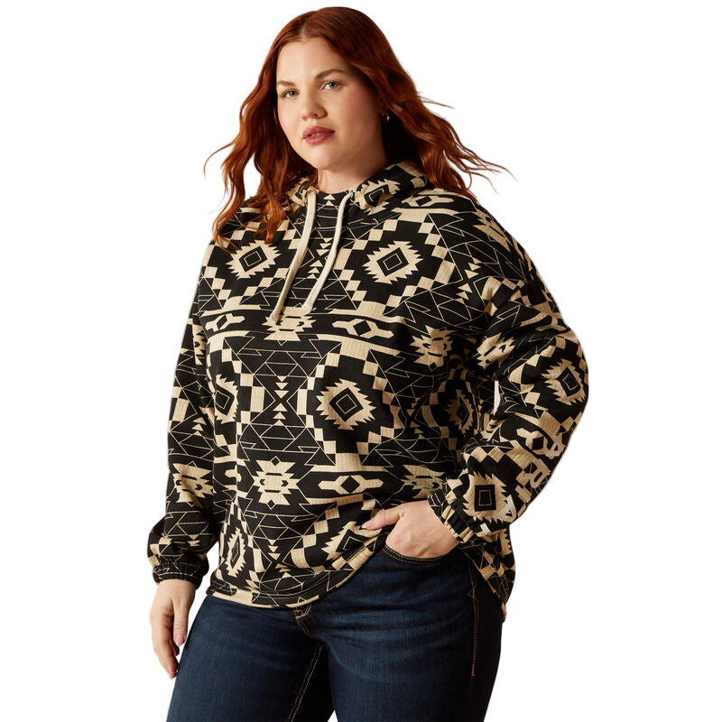 Ariat Women's Essential Long Sleeve Hoodie - Black Southwest Print
