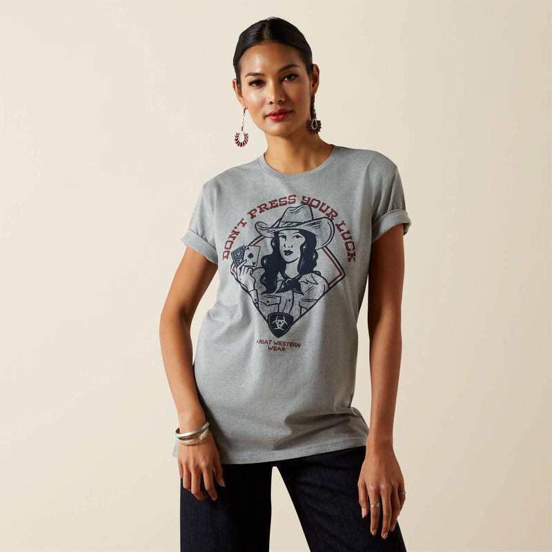 Ariat Women's Don't Press Your Luck Tee Shirt - Iceburg