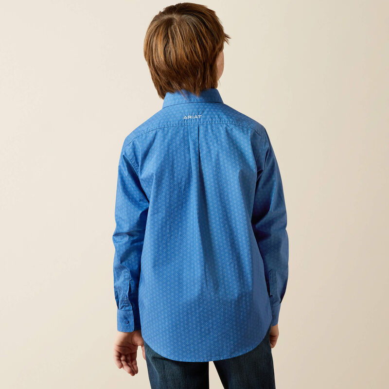 Ariat Boy's Stratford Classic Fit Long Sleeve Shirt - Royal Blue