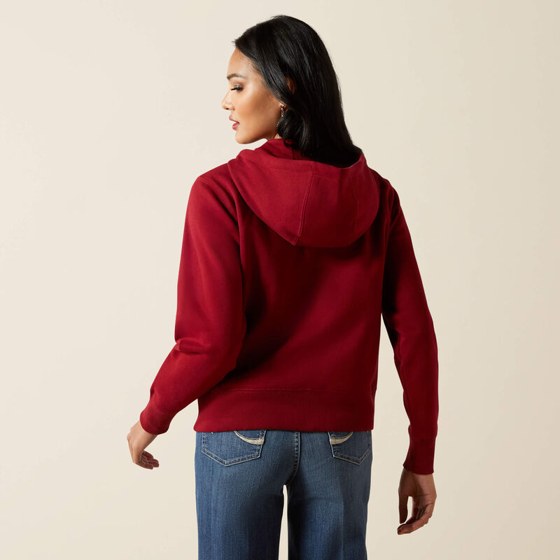 Ariat Women's Stitched Full Zip Hoodie - Biking Red