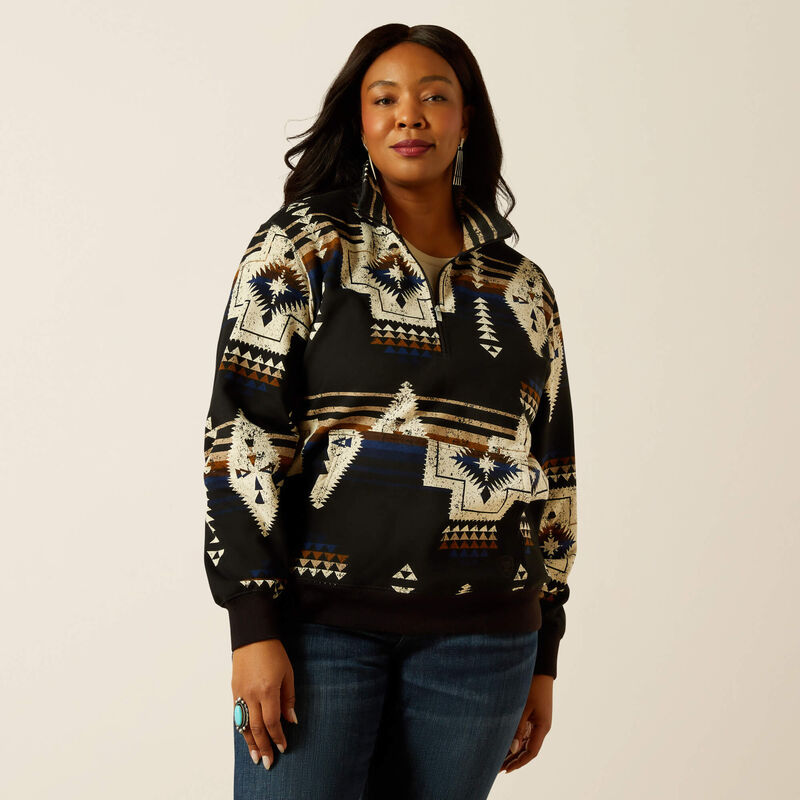 Ariat Women's Hometown Long Sleeve 1/2 Zip Sweatshirt - Thornstone Print