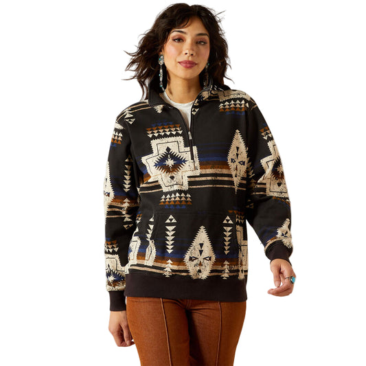Ariat Women's Hometown Long Sleeve 1/2 Zip Sweatshirt - Thornstone Print