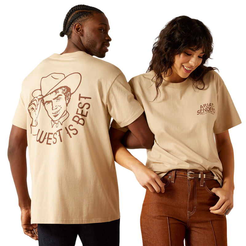 Ariat Unisex Sendero West Is Best T-Shirt - Irish Cream