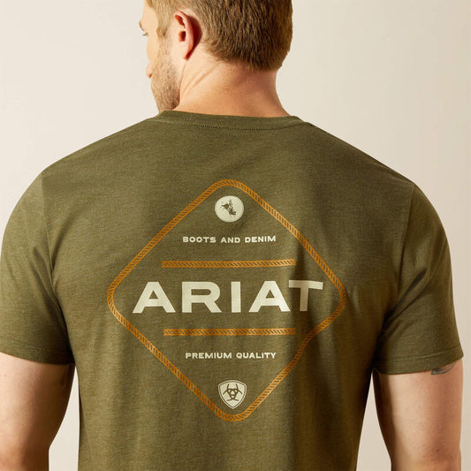 Ariat Men's Roped Diamond T-Shirt - Military Heather