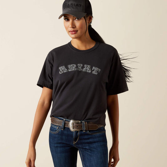 Ariat Women's Boot Stitch Logo Tee Shirt - Vintage Black