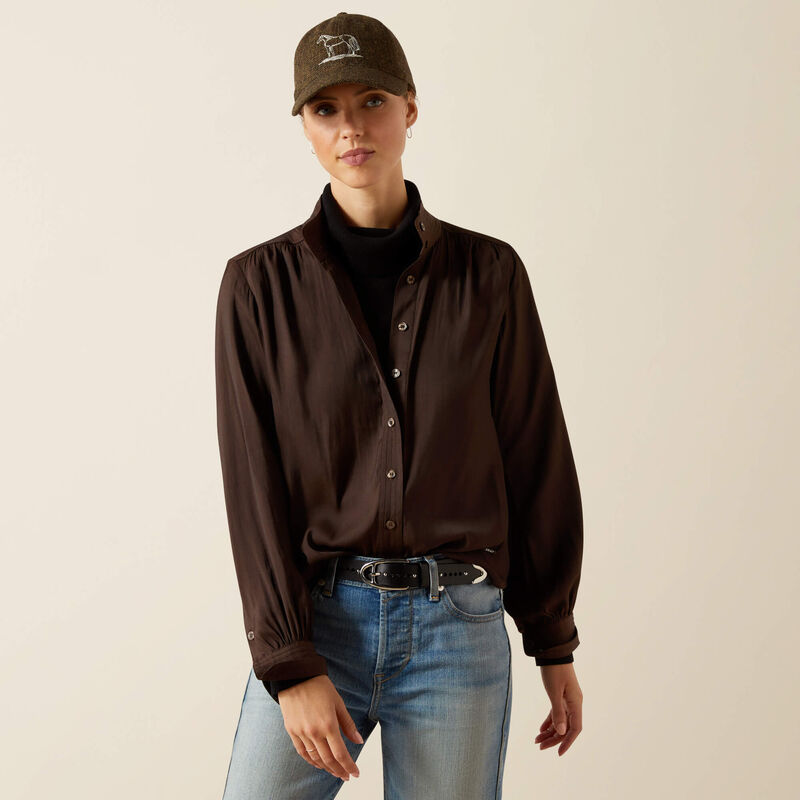 Ariat Women's Kildwick Long Sleeve Blouse - Coffee Bean