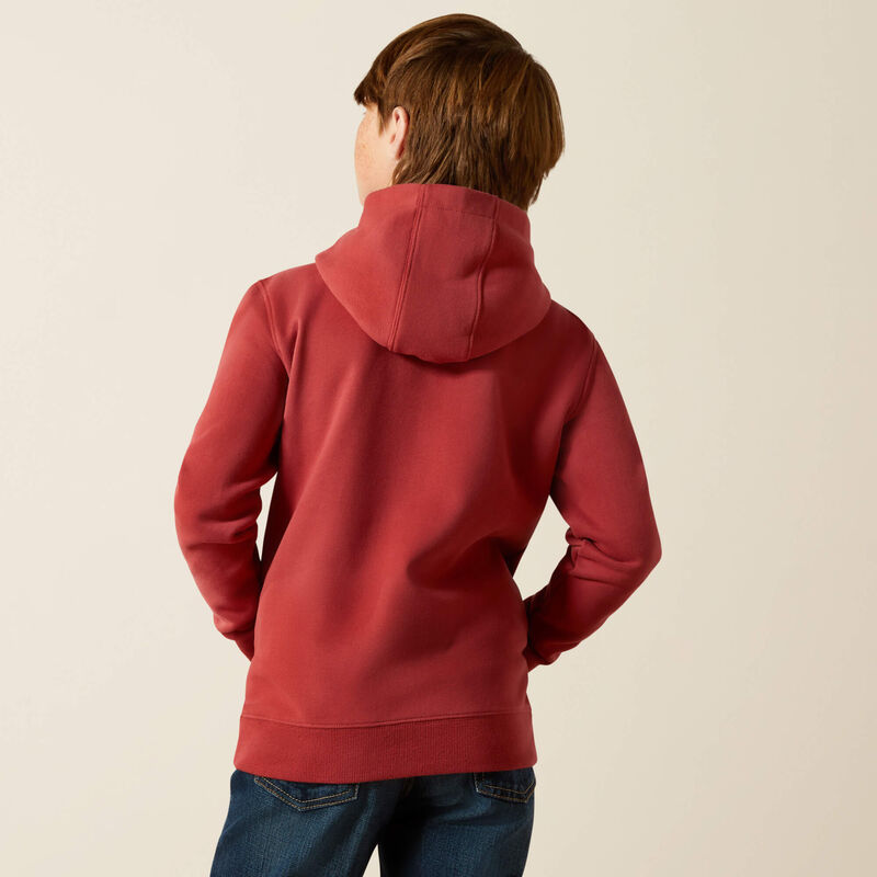 Ariat Boy's Ariat Liquid Stamp Flag Hoodie - Brick Red