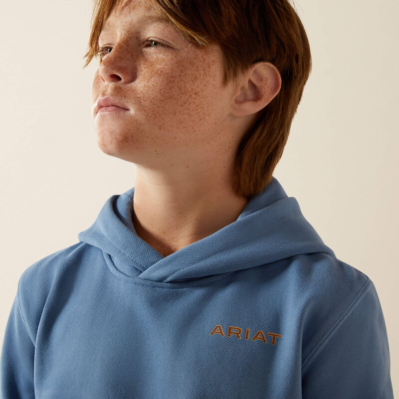 Ariat Boy's Sun Valley Circle Hoodie - Coronet Blue